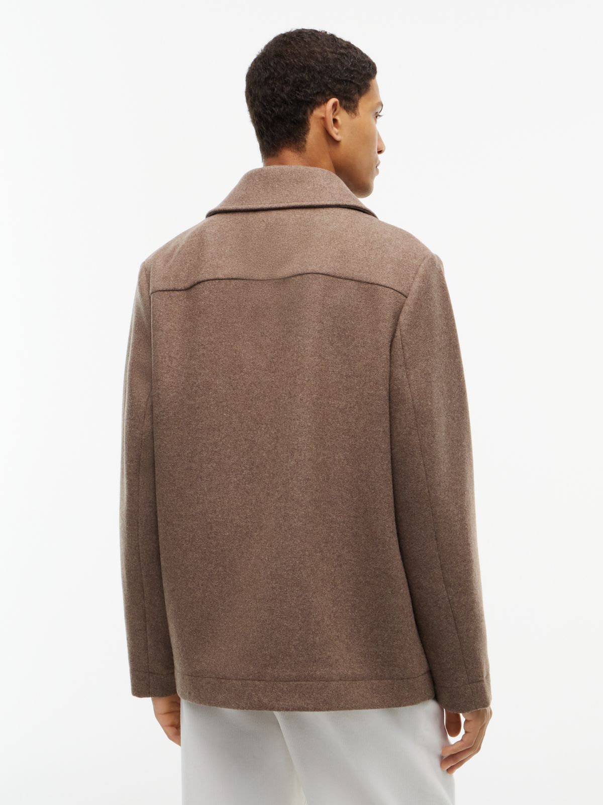 Heathered Wool-Blend Field Jacket — Coastal Taupe
