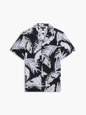Мужские рубашки Tommy Hilfiger Regular Fit Leaf Linen-Blend Camp Shirt — фото 5