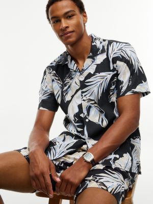 Мужские рубашки Tommy Hilfiger Regular Fit Leaf Linen-Blend Camp Shirt — фото 3