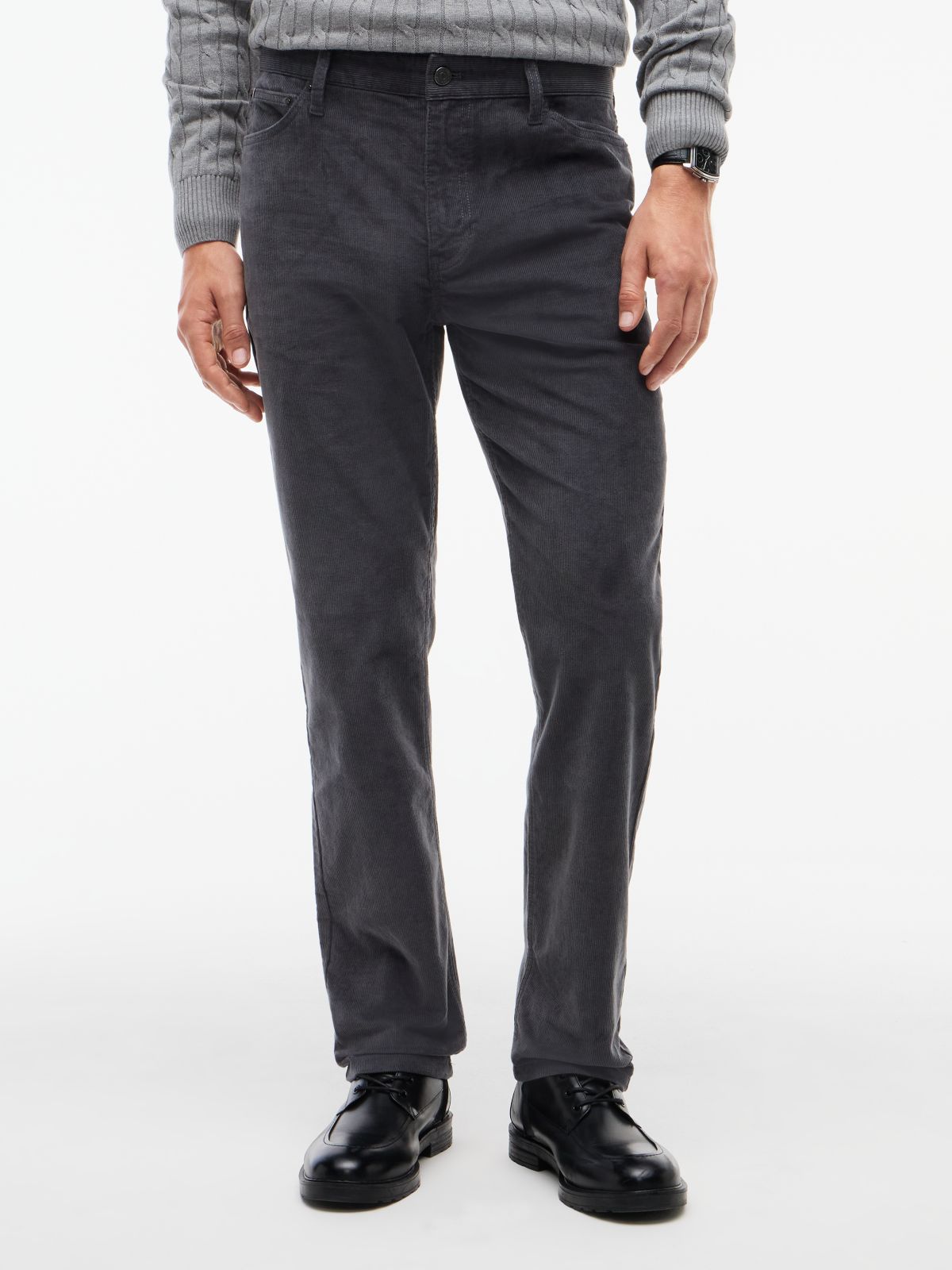 Stretch Corduroy 5-Pocket Pant — Washed Black