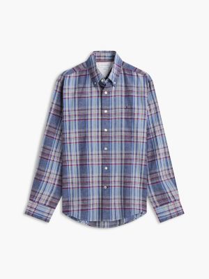 Мужская рубашка Tommy Hilfiger Regular Fit Plaid Linen-Blend, цвет: Разноцветный — фото 5