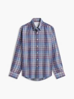 Regular Fit Plaid Linen-Blend Shirt — Multi 5