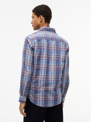 Мужская рубашка Tommy Hilfiger Regular Fit Plaid Linen-Blend, цвет: Разноцветный — фото 4