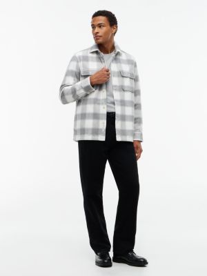 Мужская куртка Tommy Hilfiger Relaxed Fit Check Flannel Shirt Jacket, цвет: Серый клетчатый — фото 2