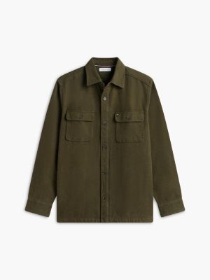 Мужская куртка Tommy Hilfiger Regular Fit Flannel Shirt Jacket, цвет: Зелёный — фото 5