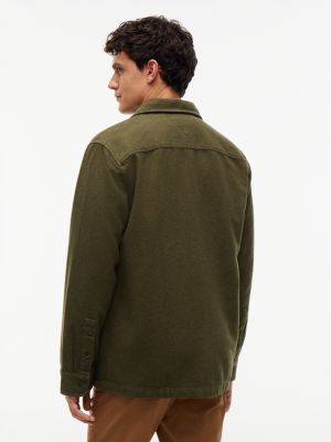 Мужская куртка Tommy Hilfiger Regular Fit Flannel Shirt Jacket, цвет: Зелёный — фото 4