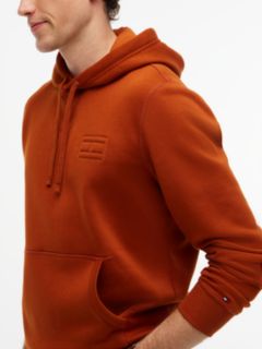 Embroidered Flag Brushed-Back Hoodie — Cinnamon Russet 3