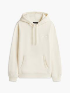 Embroidered Flag Brushed-Back Hoodie — Rich Cream 5