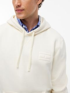 Embroidered Flag Brushed-Back Hoodie — Rich Cream 3