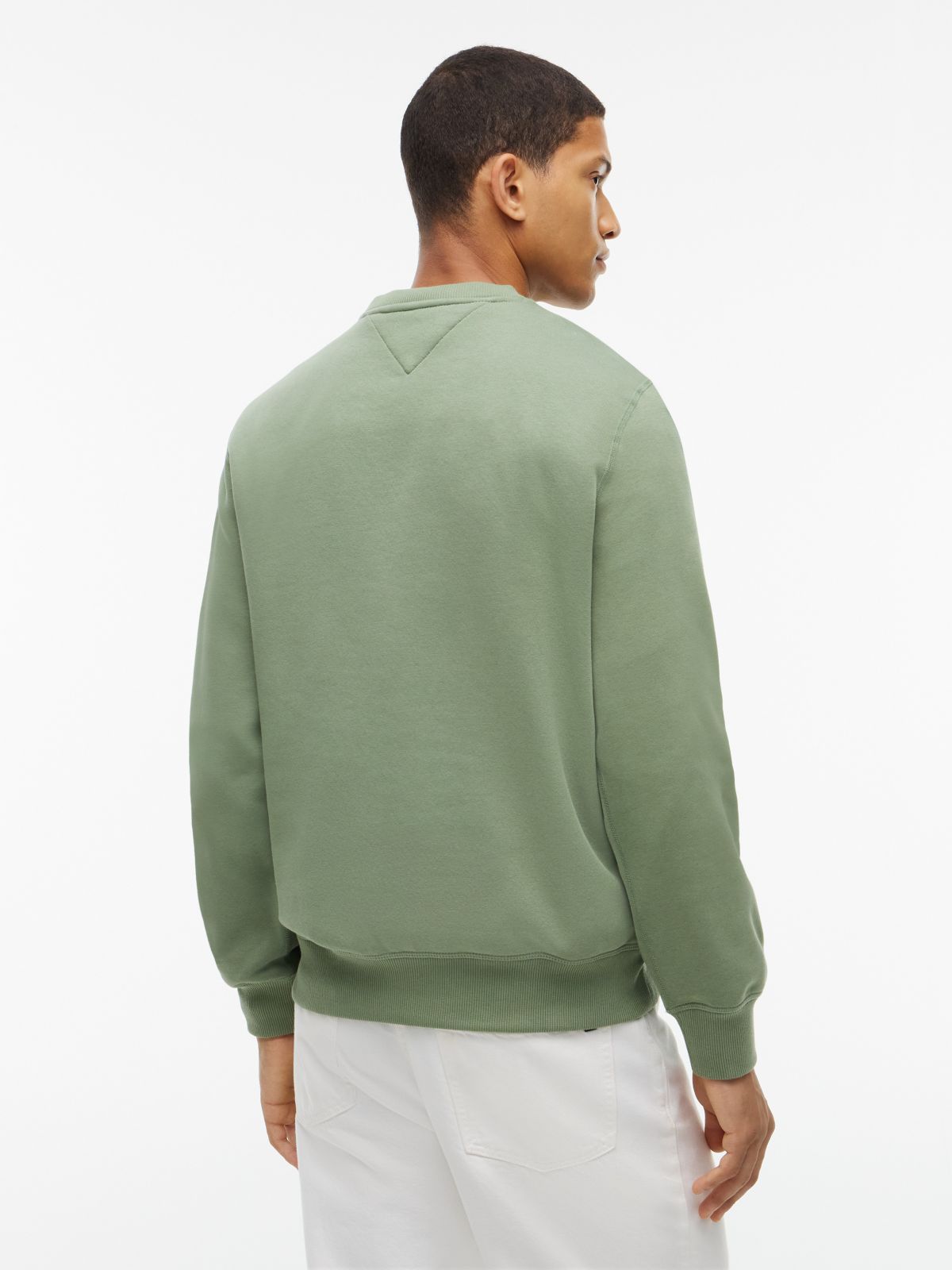 Embroidered Flag Brushed-Back Sweatshirt — Desert Olive