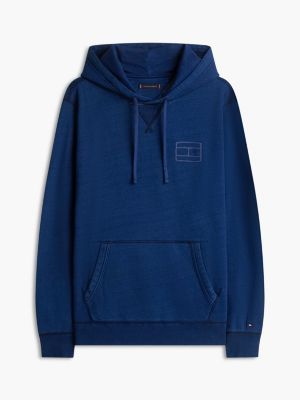 Мужские худи Tommy Hilfiger Embroidered Flag Logo Indigo-Dyed — фото 5