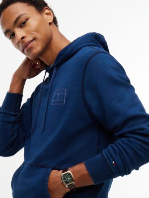 Мужские худи Tommy Hilfiger Embroidered Flag Logo Indigo-Dyed — фото 3