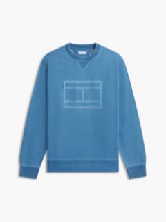 Flag Logo Indigo-Dyed Sweatshirt — Light Denim 5