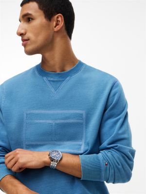 Мужские худи Tommy Hilfiger Flag Logo Indigo-Dyed Sweatshirt — фото 3
