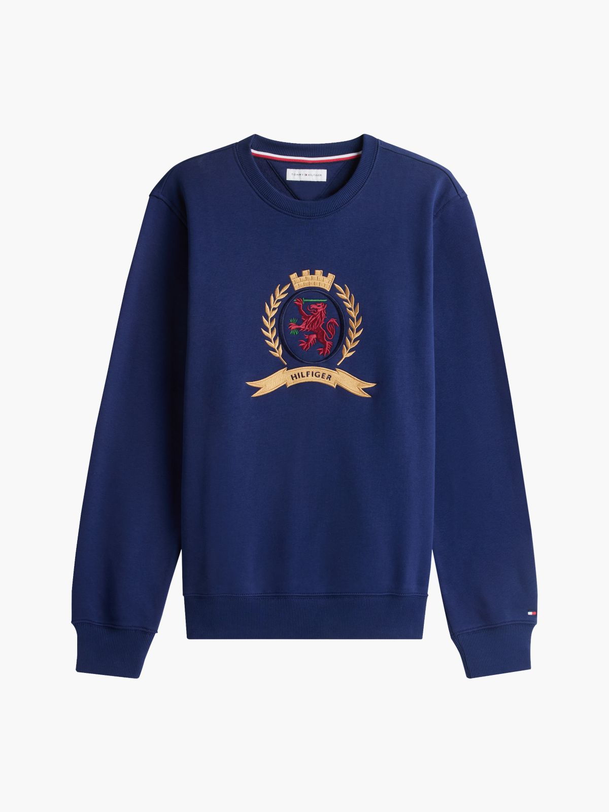 Embroidered Crest Logo Sweatshirt — Preppy Navy