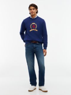 Embroidered Crest Logo Sweatshirt — Preppy Navy 2