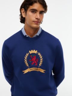 Embroidered Crest Logo Sweatshirt — Preppy Navy 3