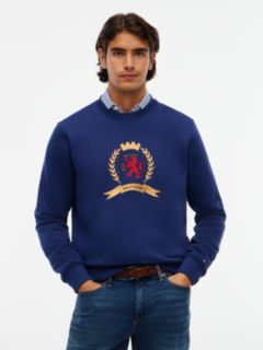 Embroidered Crest Logo Sweatshirt — Preppy Navy 1