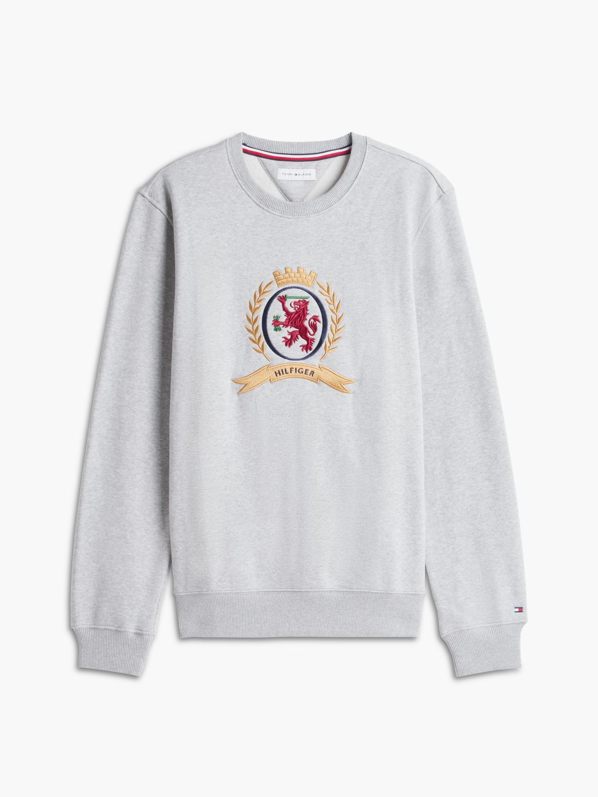 Embroidered Crest Logo Sweatshirt — Grey