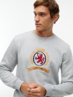 Embroidered Crest Logo Sweatshirt — Grey 3