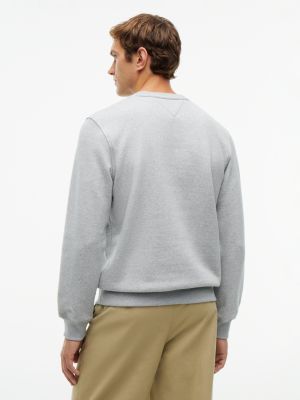 Мужская толстовка Tommy Hilfiger Embroidered Crest Logo, цвет: Серый — фото 4