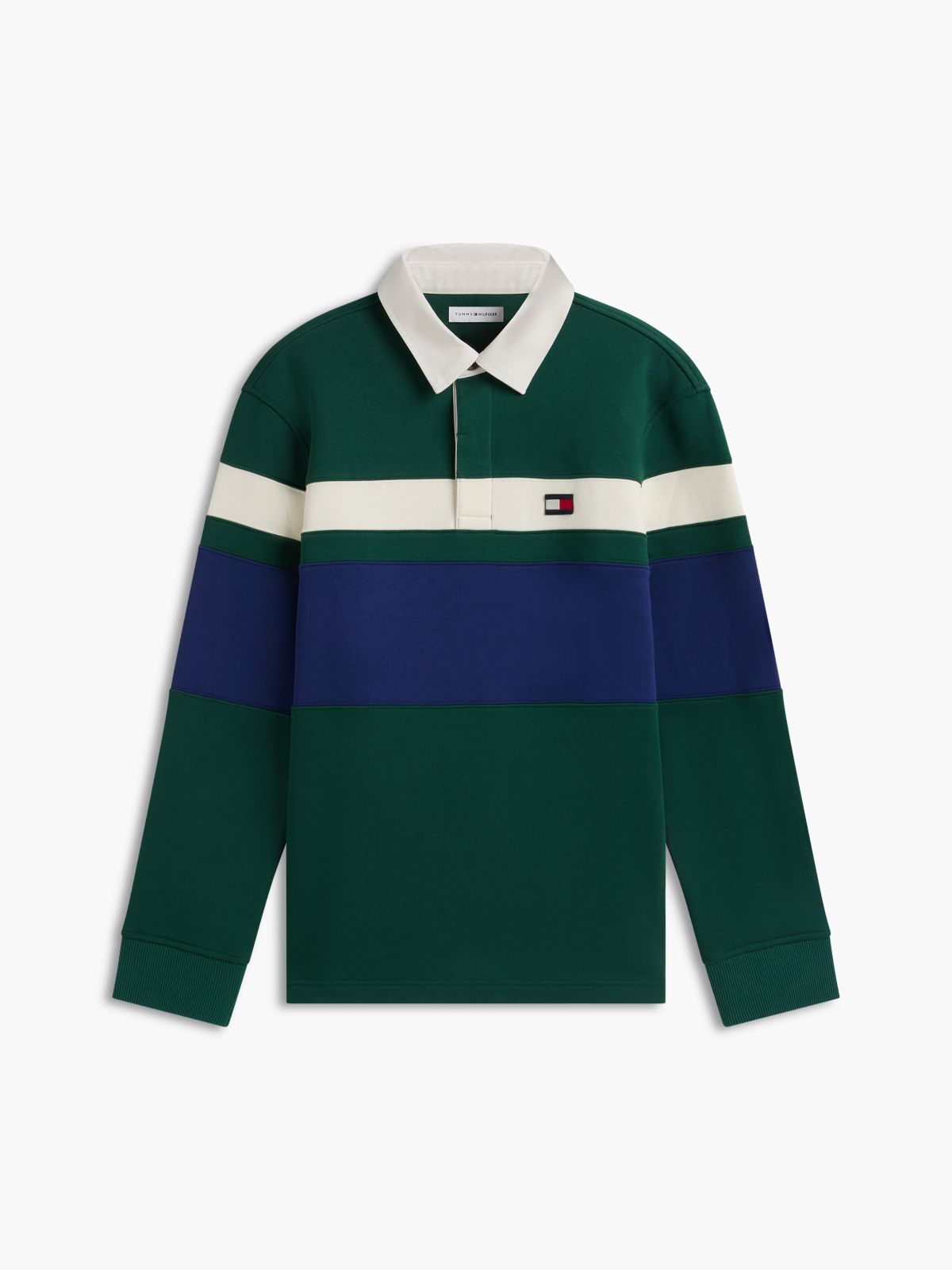 Brushed-Back Fleece Rugby Sweatshirt — Ornamental Green