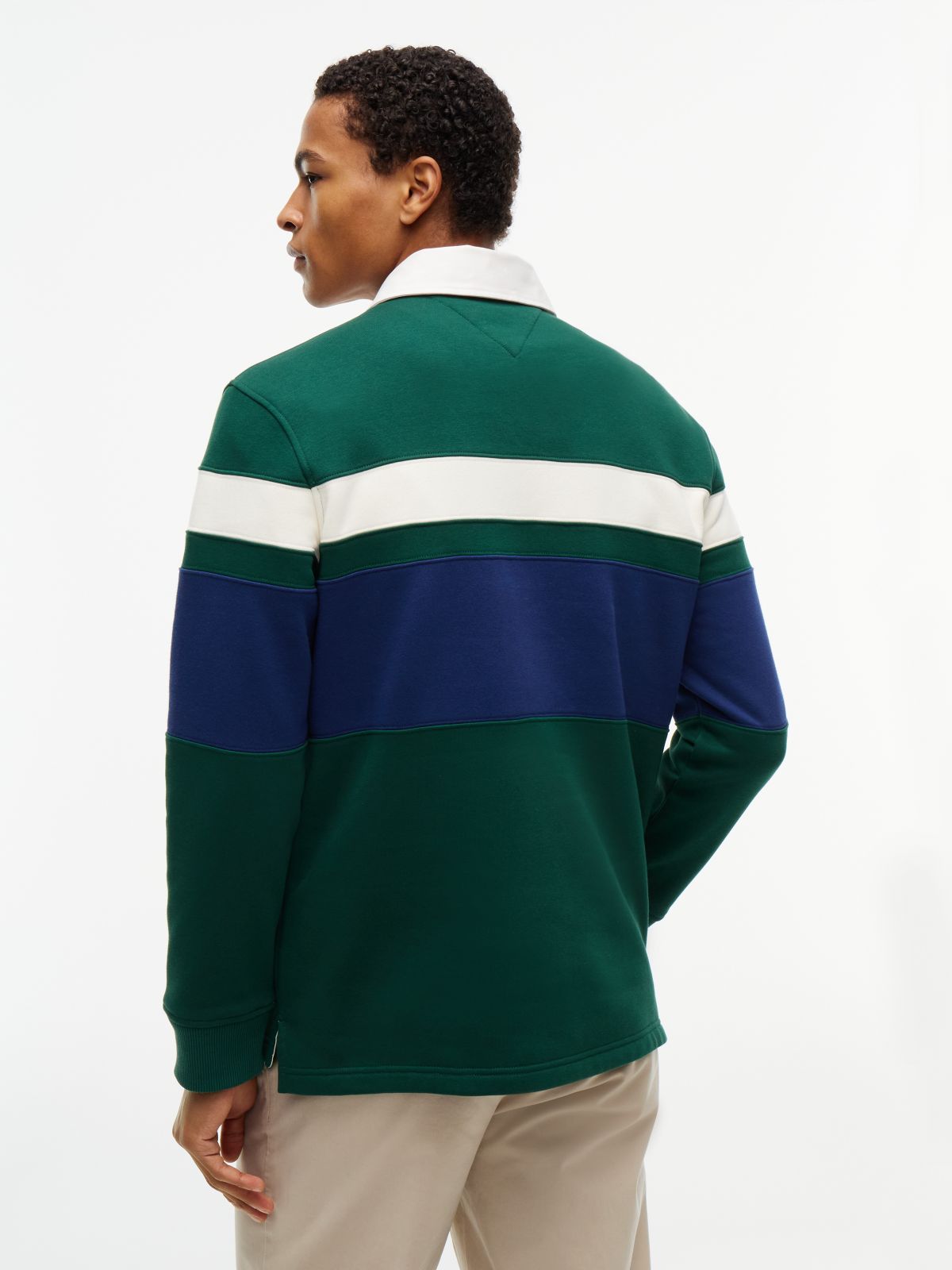 Brushed-Back Fleece Rugby Sweatshirt — Ornamental Green