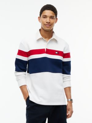 Brushed-Back Fleece Rugby Sweatshirt, Ecru