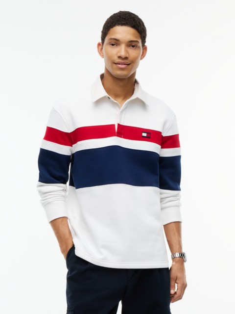 Мужские худи Tommy Hilfiger Brushed-Back Fleece Rugby Sweatshirt