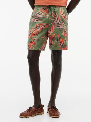 Regular Fit 7" Tropical Print Short, Ghost Fern