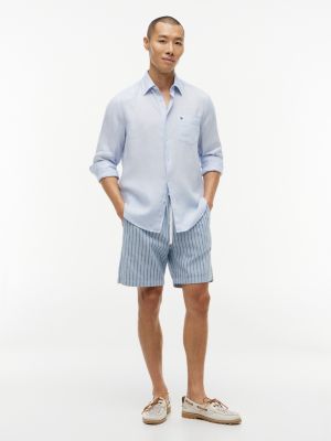 Мужские брюки Tommy Hilfiger Striped Cotton-Linen Blend 7" Short — фото 2
