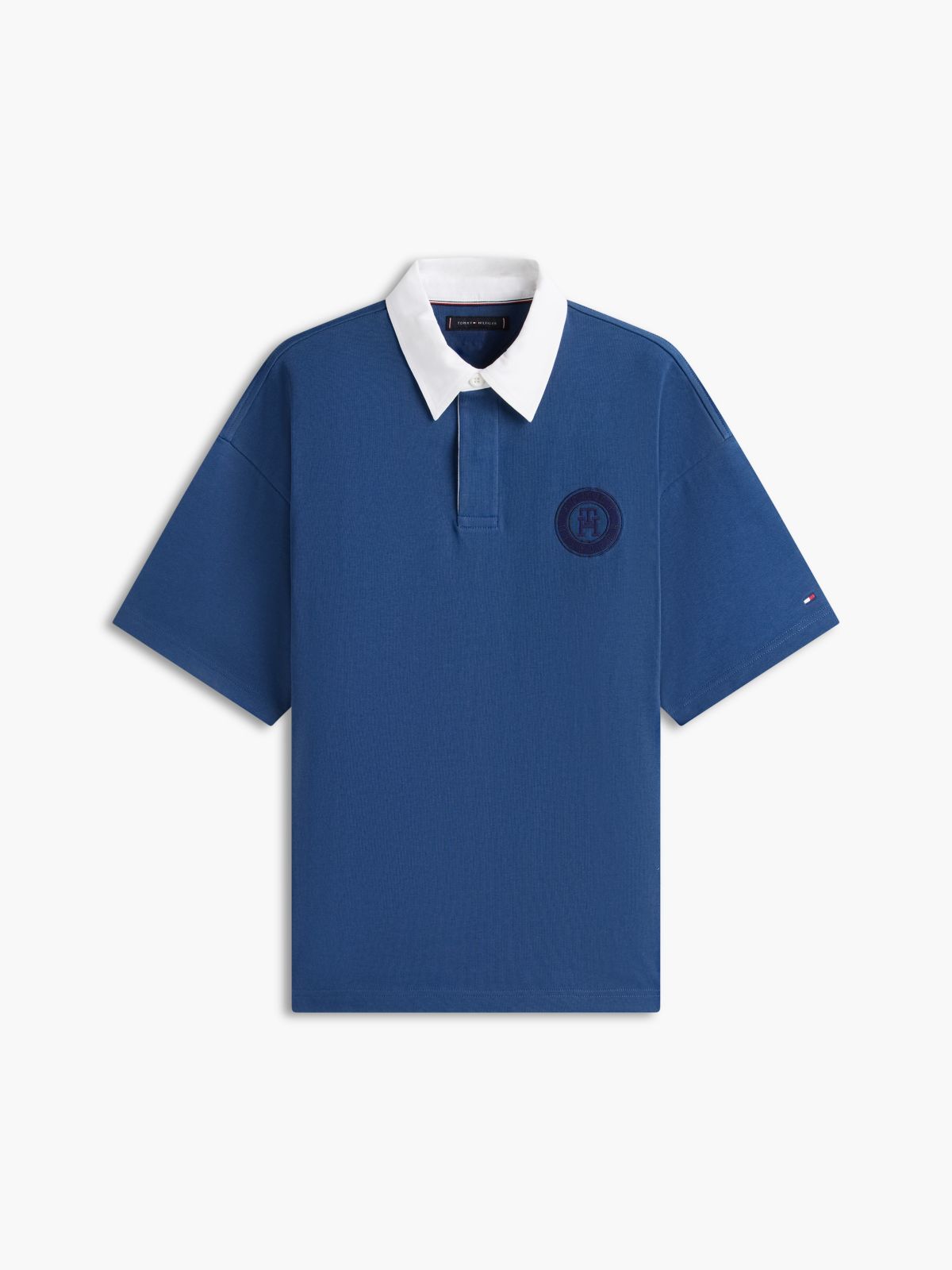Classic Fit Circle Logo Rugby Polo — Indigo Blue