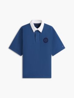 Classic Fit Circle Logo Rugby Polo — Indigo Blue 5
