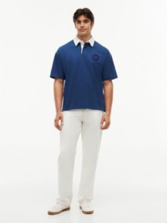 Classic Fit Circle Logo Rugby Polo — Indigo Blue 2
