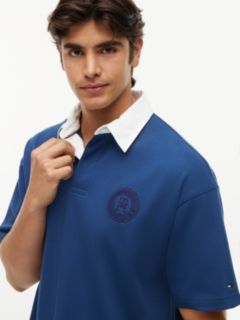 Classic Fit Circle Logo Rugby Polo — Indigo Blue 3