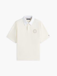 Classic Fit Circle Logo Rugby Polo — Rich Cream 5