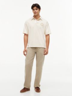 Classic Fit Circle Logo Rugby Polo — Rich Cream 2