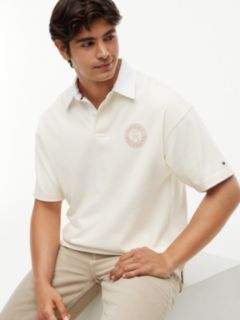 Classic Fit Circle Logo Rugby Polo — Rich Cream 3
