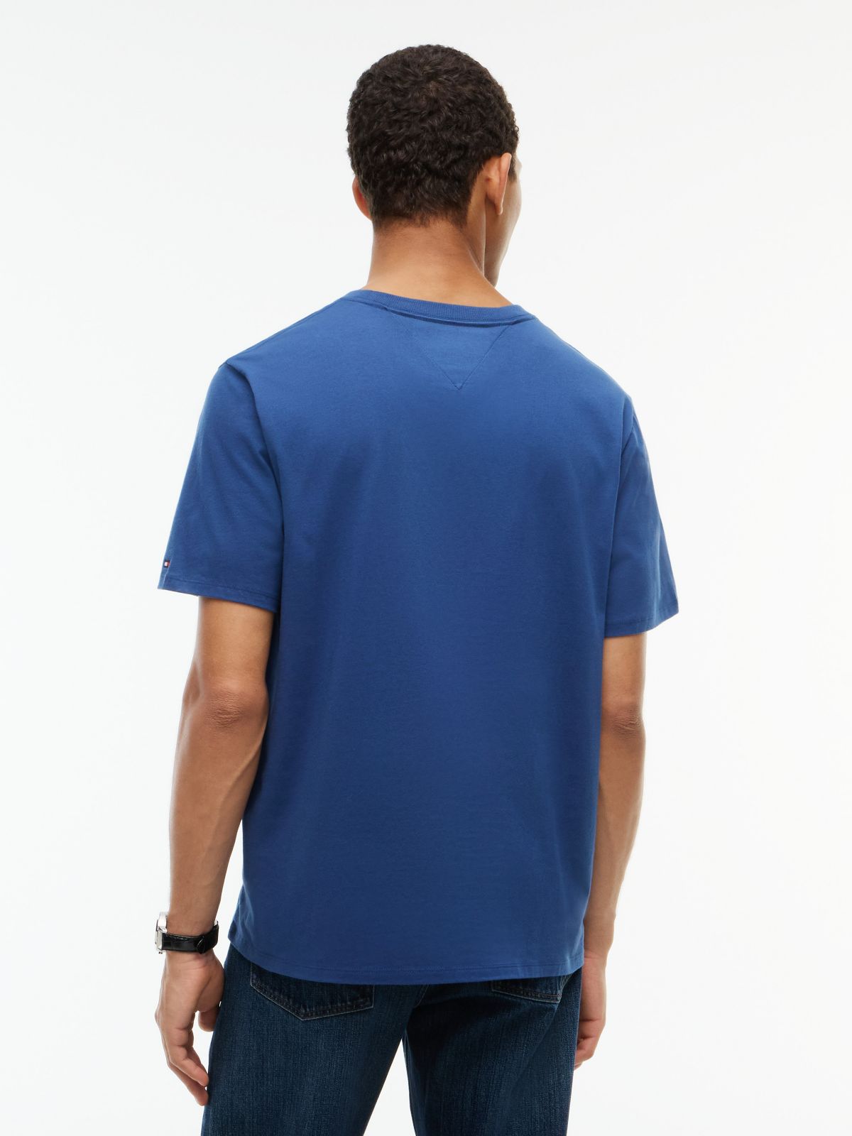 Embroidered Flag Logo T-Shirt — Indigo Blue