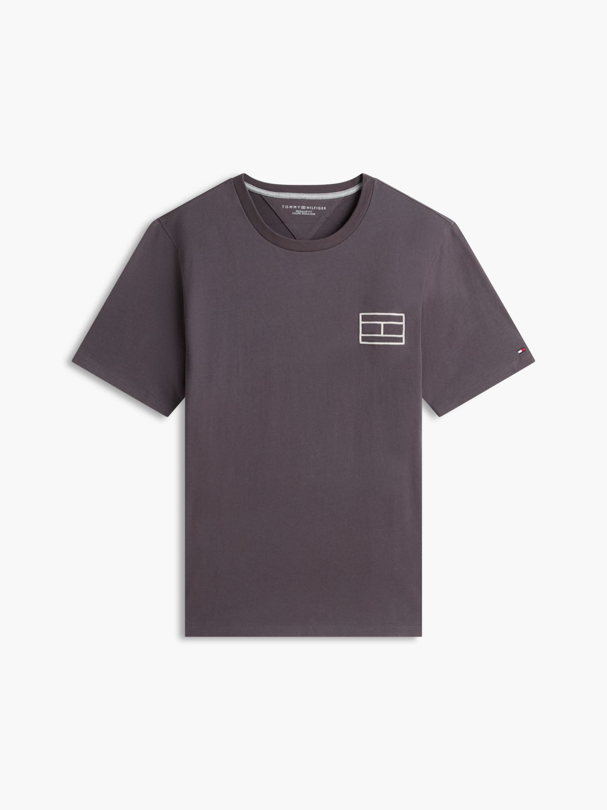 Embroidered Flag Logo T-Shirt — Washed Black