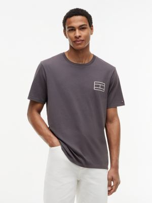 Embroidered Flag Logo T-Shirt, Washed Black