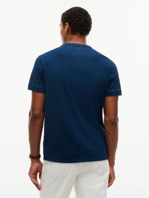 Мужские футболки Tommy Hilfiger Short-Sleeve Indigo-Dyed Henley T-Shirt — фото 4