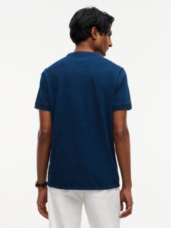 Short-Sleeve Indigo-Dyed Henley T-Shirt — Dark Indigo 4