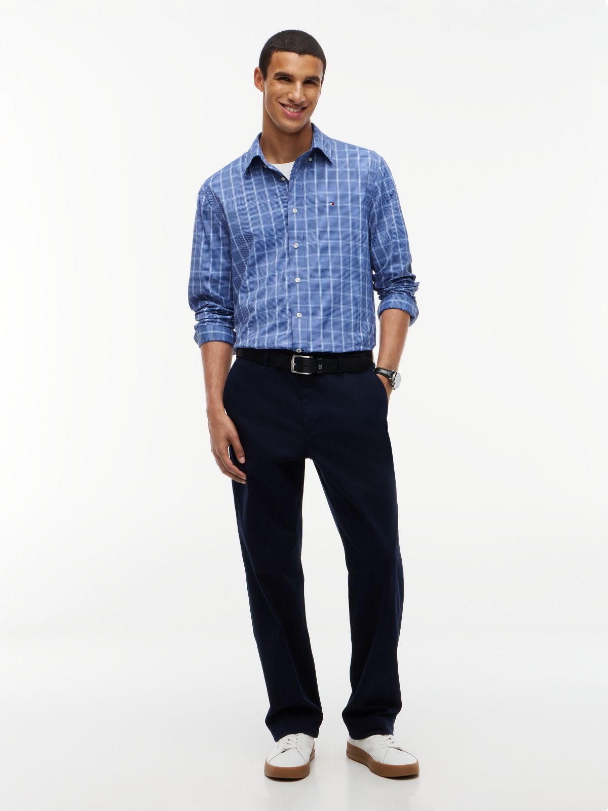 Regular Fit Windowpane TH Performance Shirt — Clearwater