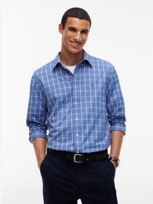 Regular Fit Windowpane Tech Shirt, Clearwater