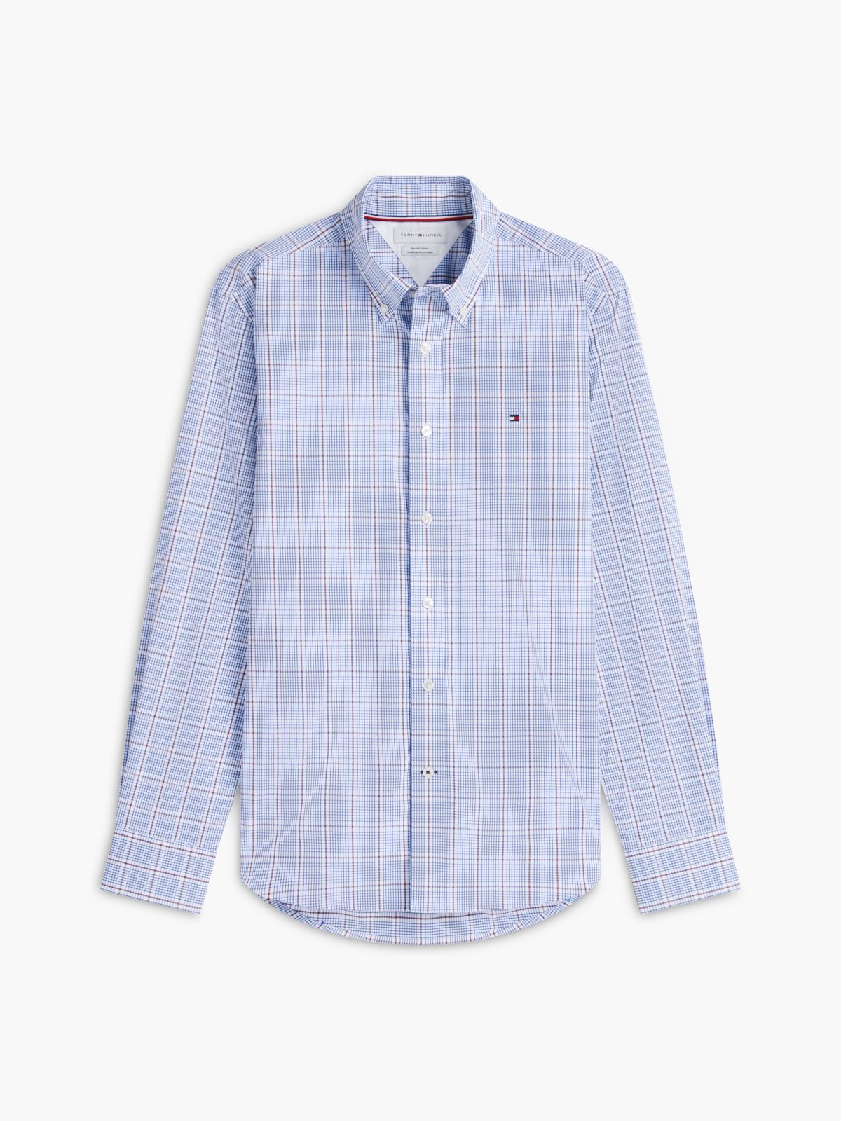 Regular Fit Windowpane TH Performance Shirt — Wedge Blue