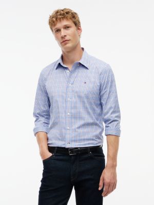 Regular Fit TH Performance Windowpane Shirt, Wedge Blue