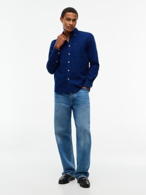 Мужская рубашка Tommy Hilfiger Regular Fit Gingham Flannel, цвет: Синий — фото 2