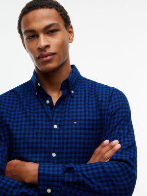 Мужская рубашка Tommy Hilfiger Regular Fit Gingham Flannel, цвет: Синий — фото 4