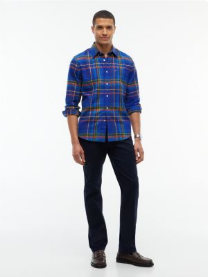 Мужская рубашка Tommy Hilfiger Regular Fit Plaid Flannel, цвет: Насыщенный синий — фото 2
